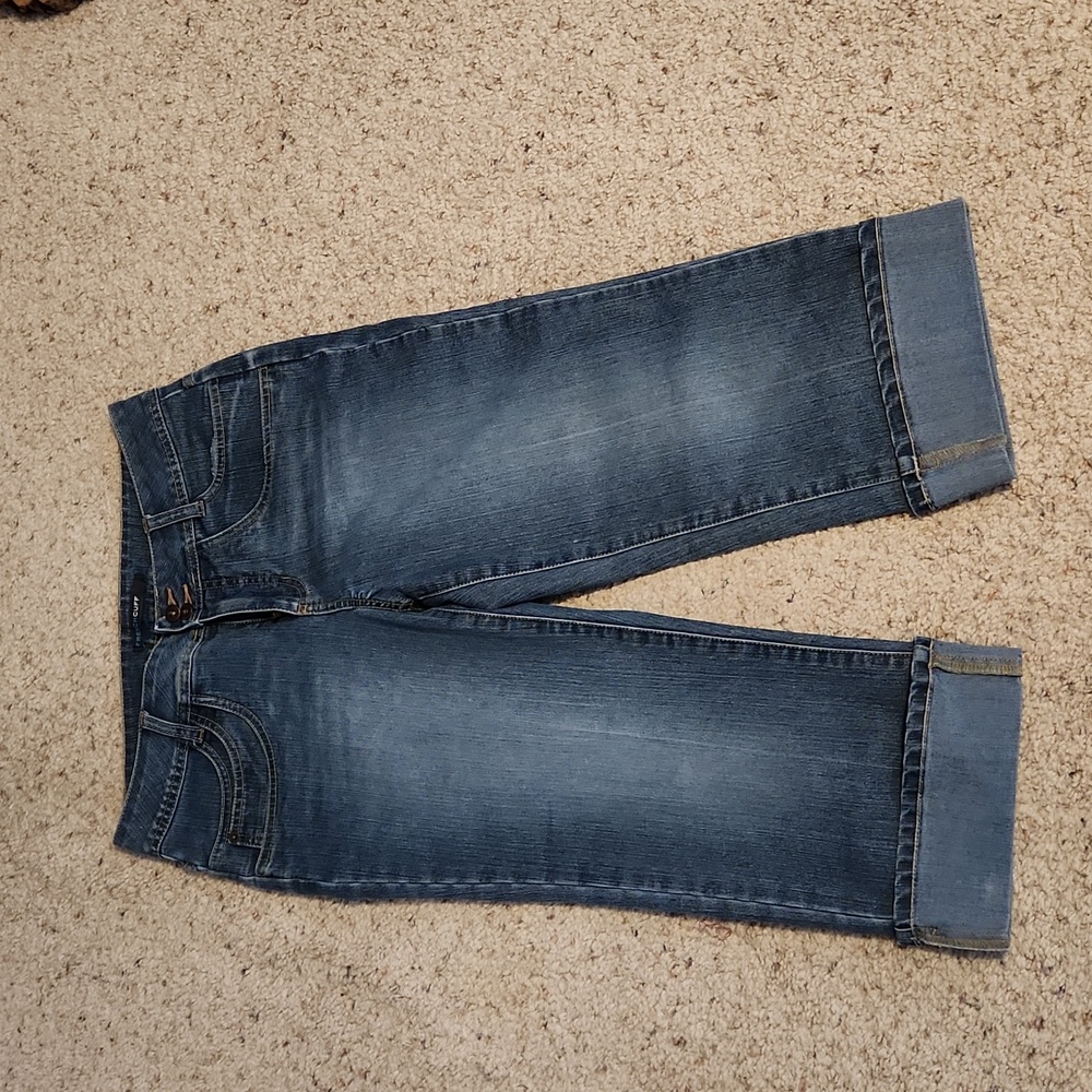 French Cuff Crop Jeans Cuffed Bottom Size 6